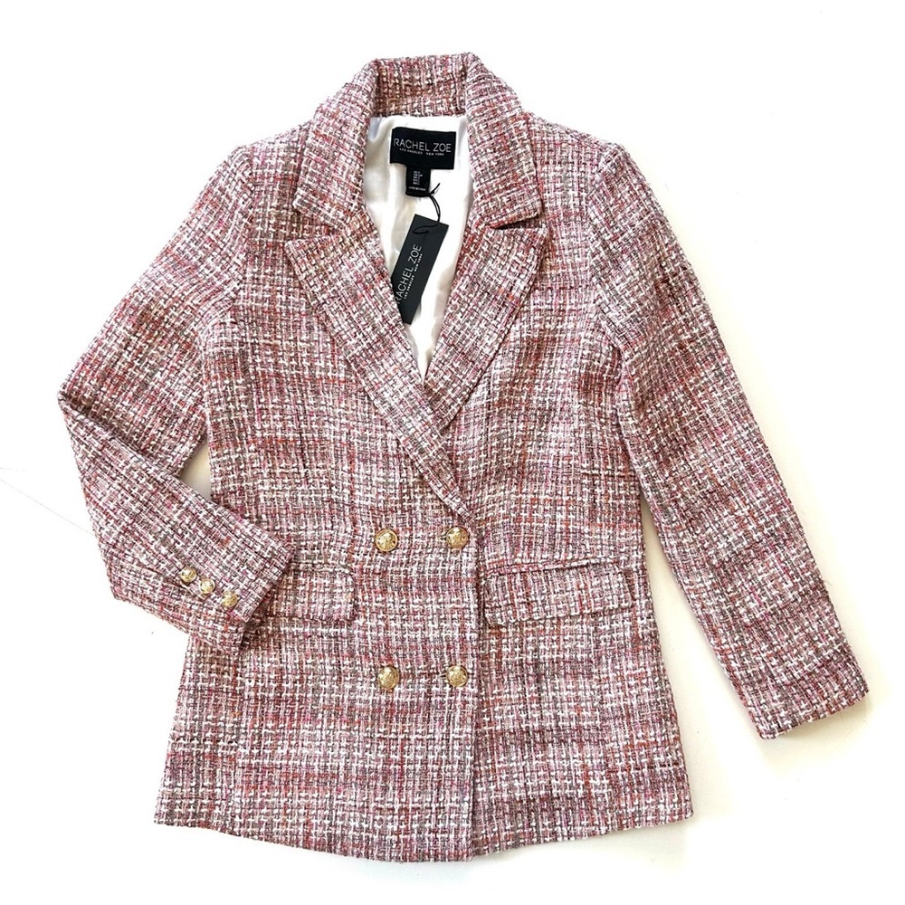 NWT Designer Pink tweed blazer